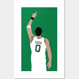 Jayson Tatum Pointing Up (White) Posters and Art